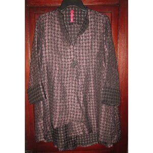 IC By Connie K Size M Blazer Jacket Coat Lagenlook Asymmetrical Textured Pockets